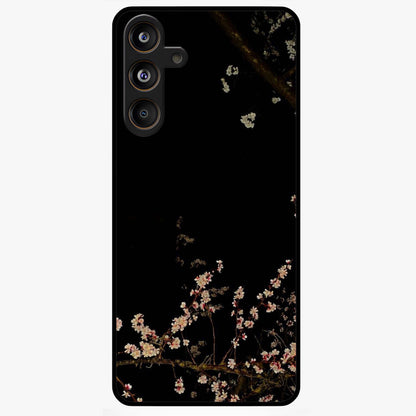 Petal Moon Light With Custom Name Glass Case showing flat back view with floral moonlight artwork and personalized name design.