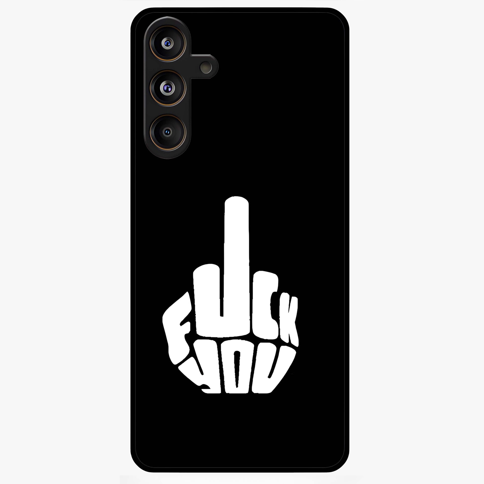 Rebel Mode On Glass Case showing flat back view with bold rebellious typography artwork and glossy glass finish.