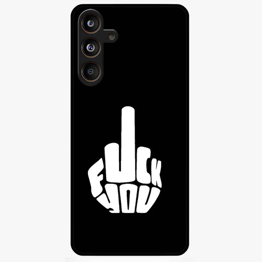Rebel Mode On Glass Case showing flat back view with bold rebellious typography artwork and glossy glass finish.