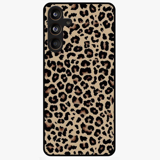 Savage Chic Pattern Glass Case showing flat back view with stylish patterned artwork and glossy glass finish.