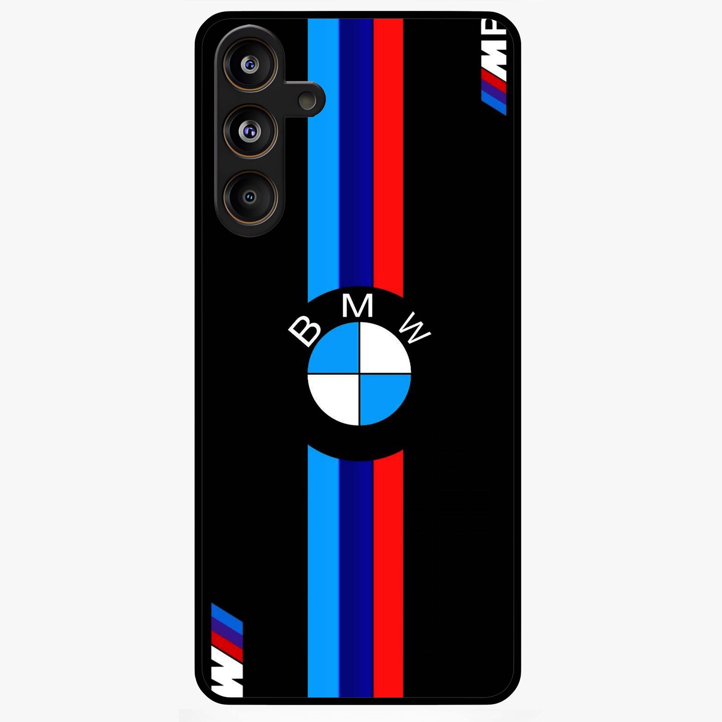 Turbo BMW Beast Glass Case showing flat back view with high performance sports car artwork and glossy glass finish.