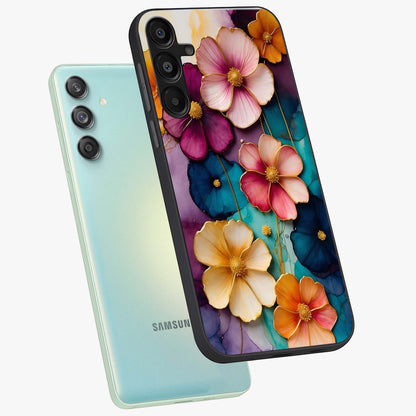 Artlyn Grace Flower Pattern Glass Case displayed in angled mockup highlighting delicate flower pattern design and smooth glass surface.
