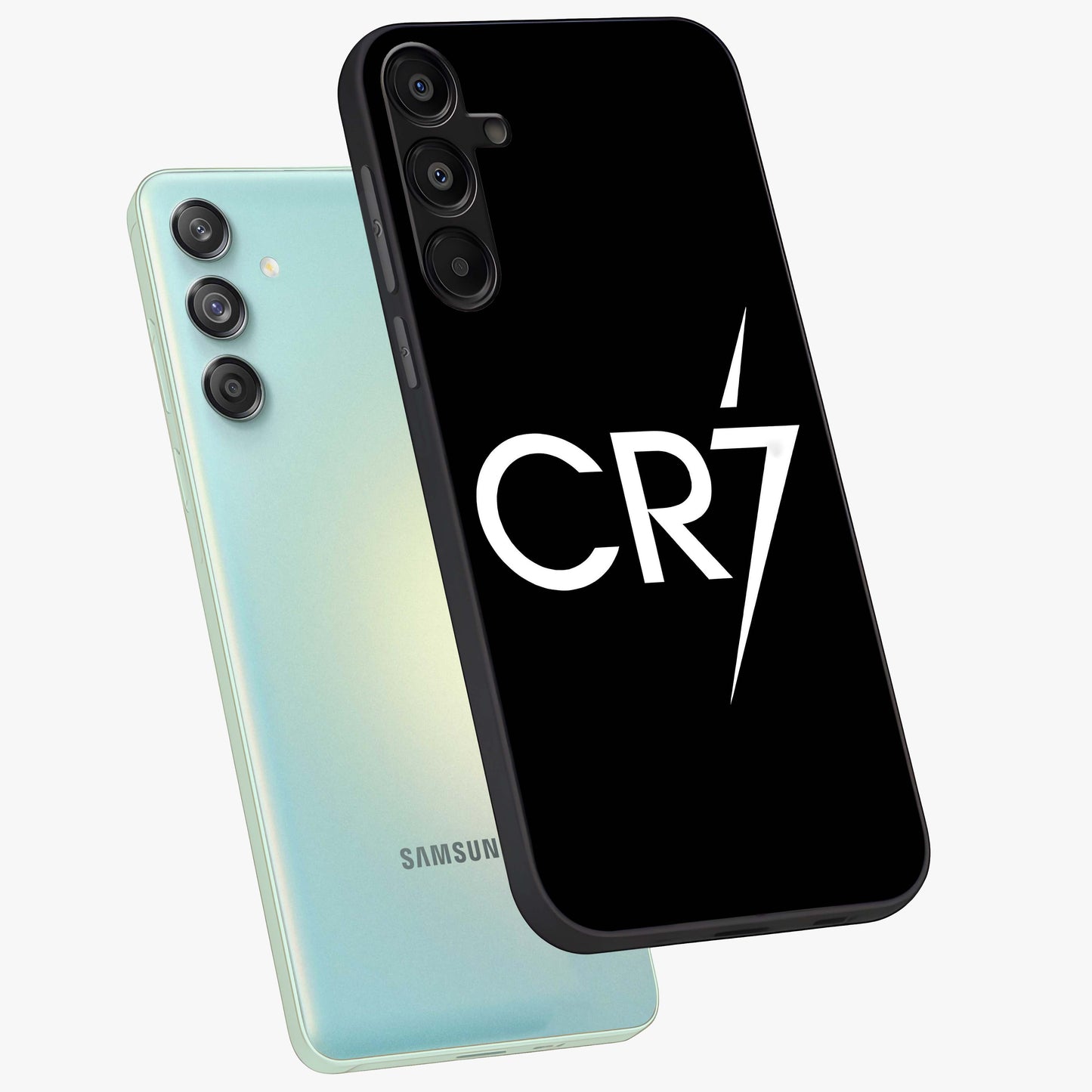 Cr7 Elite Strike Glass Case displayed in angled mockup highlighting powerful sports graphic with bold athletic theme.