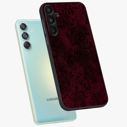 Crimson Fade Flow Glass Case displayed in angled mockup highlighting smooth gradient design with modern aesthetic style.