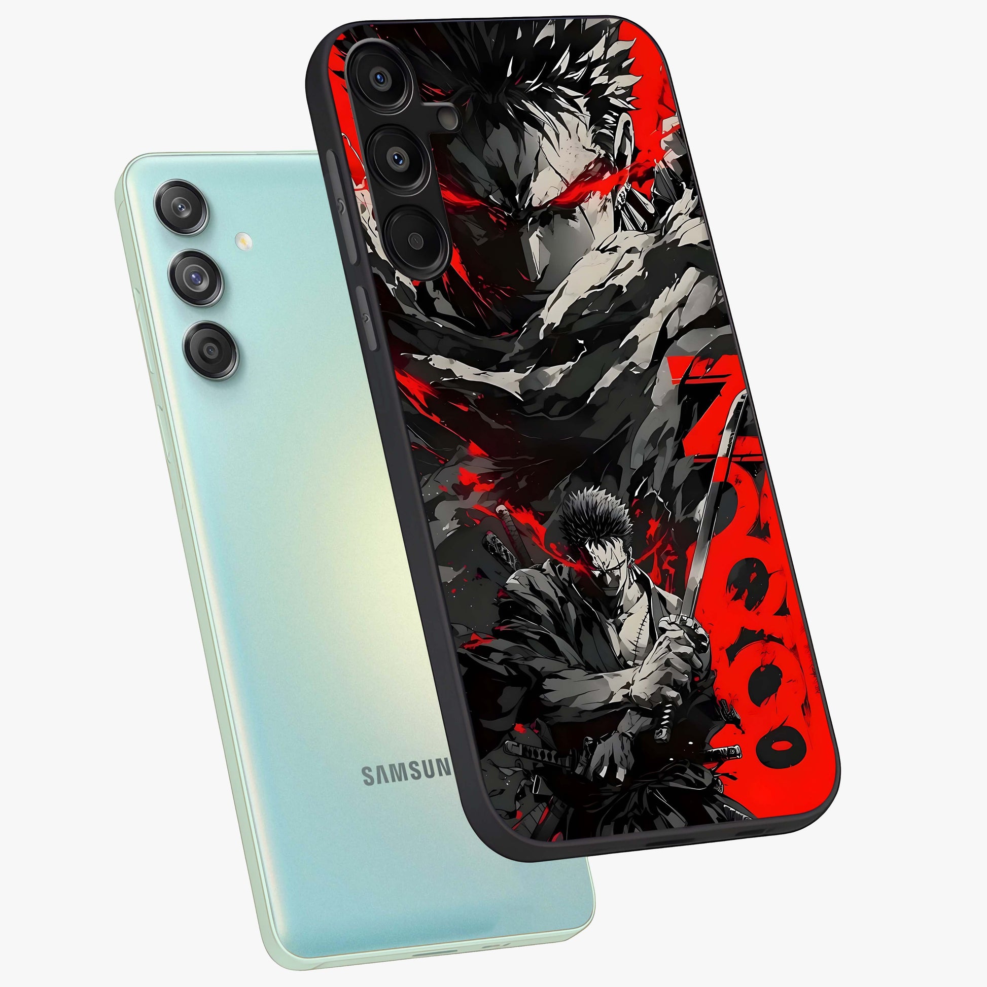 Demon Sword Resolve Glass Case displayed in angled mockup highlighting powerful demon sword illustration with dark fantasy aesthetic.