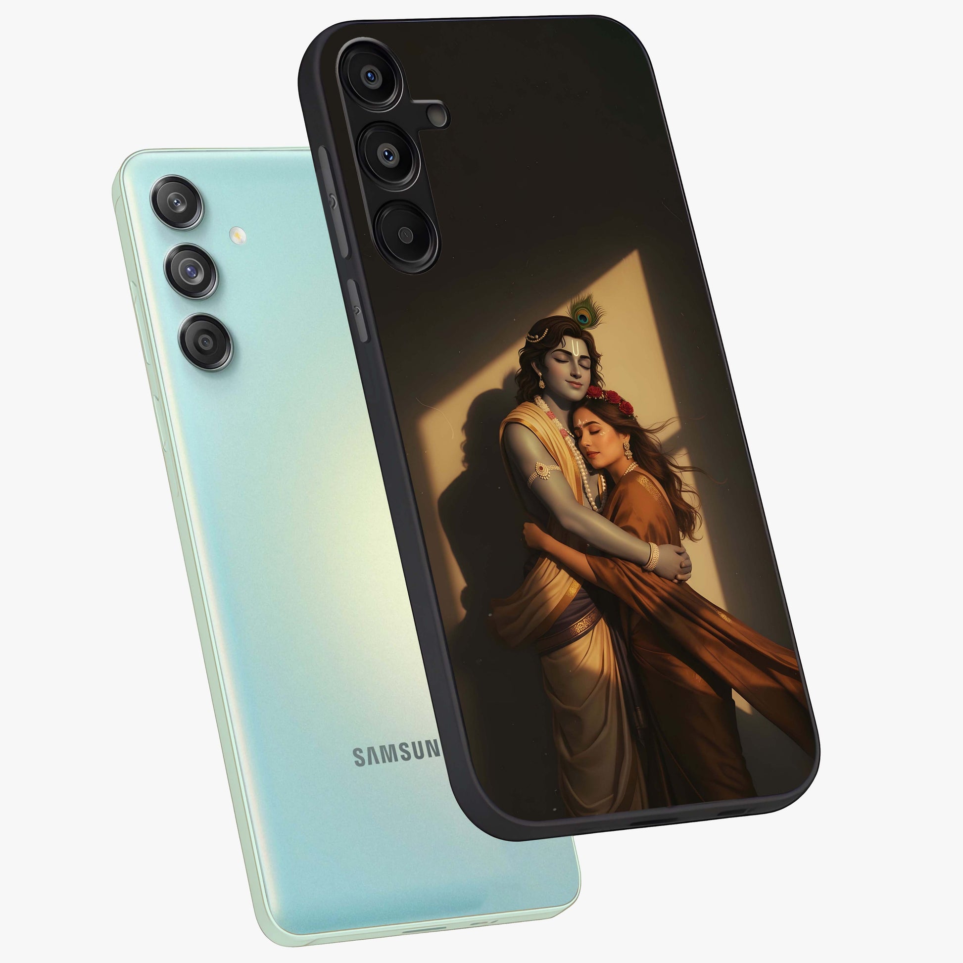 Divine Eternal Love Glass Case displayed in angled mockup highlighting elegant divine inspired design with peaceful aesthetic.