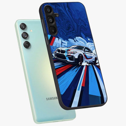 Drift Power Rush Glass Case displayed in angled mockup highlighting powerful drift car design with sporty aesthetic style.
