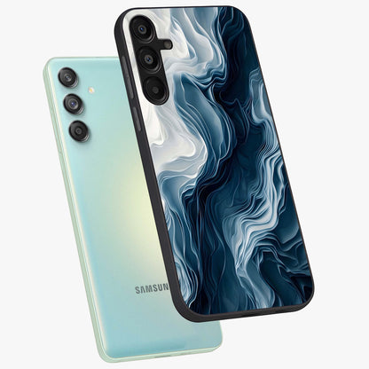 Ethereal Paper Marble Glass Case displayed in angled mockup highlighting elegant marble pattern with modern aesthetic style.