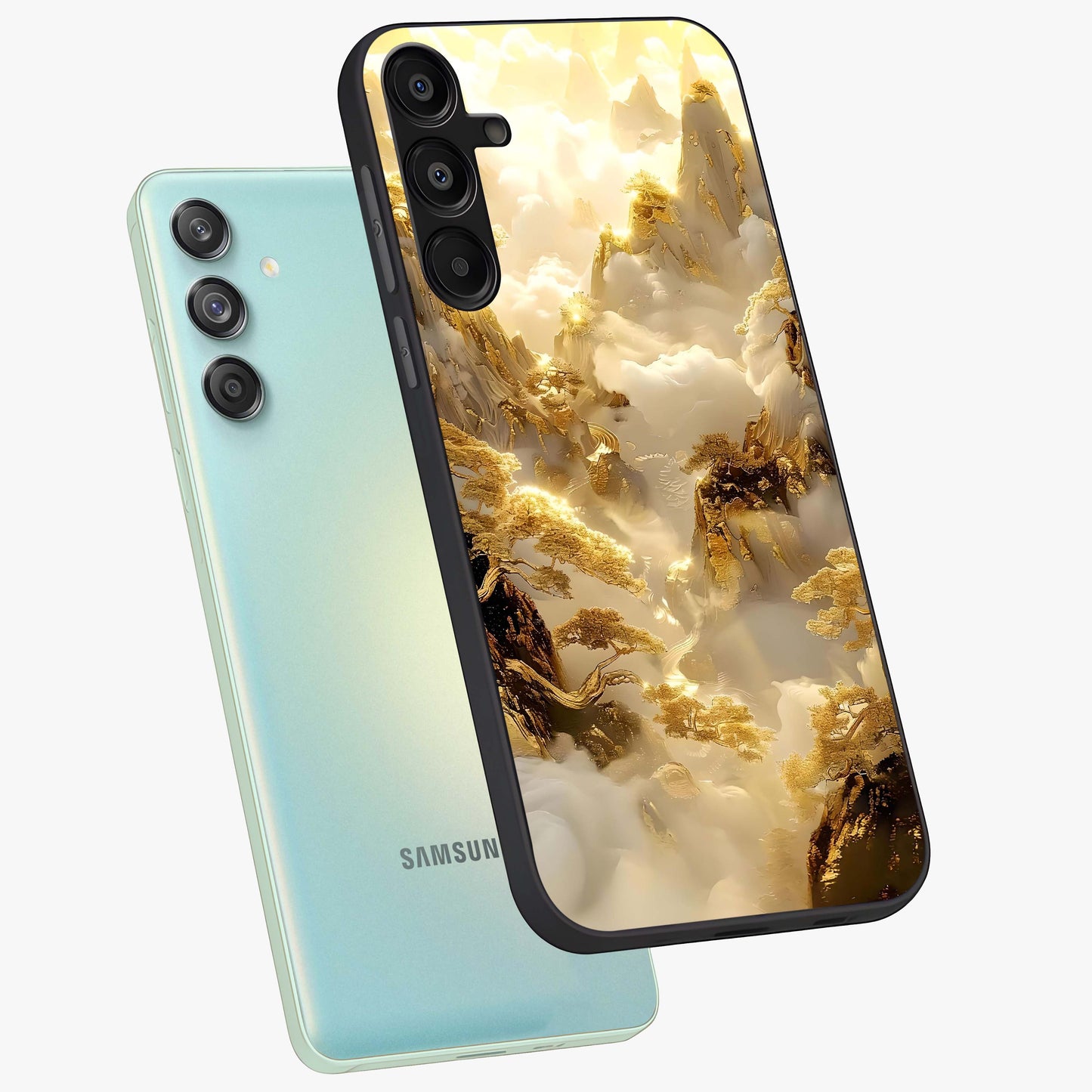 Gates Of Illumination Glass Case displayed in angled mockup highlighting radiant portal inspired design with fantasy aesthetic.