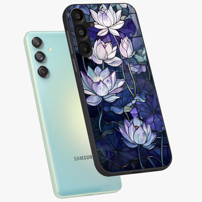 Gloss Petal Rush Glass Case displayed in angled mockup highlighting vibrant petal design with elegant floral aesthetic.