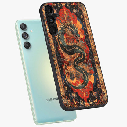 Inferno Dragon Soul Glass Case displayed in angled mockup highlighting powerful dragon illustration with inferno aesthetic.