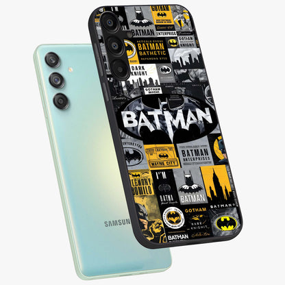 Knight Gotham Rise Glass Case displayed in angled mockup highlighting powerful knight silhouette design with dramatic aesthetic.