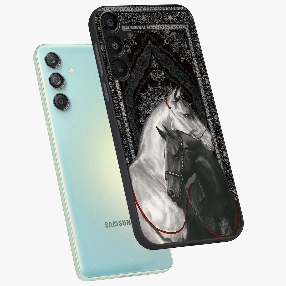 Majestic Ride Legacy Glass Case displayed in angled mockup highlighting sleek vehicle design with bold racing aesthetic.