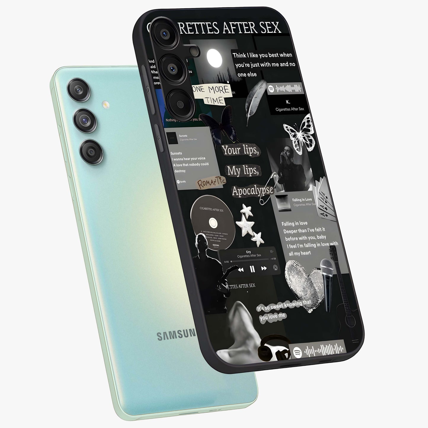 Midnight Love Echo Glass Case displayed in angled mockup highlighting elegant love inspired design with deep aesthetic style.