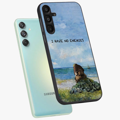 Peace Beyond War Glass Case displayed in angled mockup highlighting meaningful message design with artistic aesthetic style.