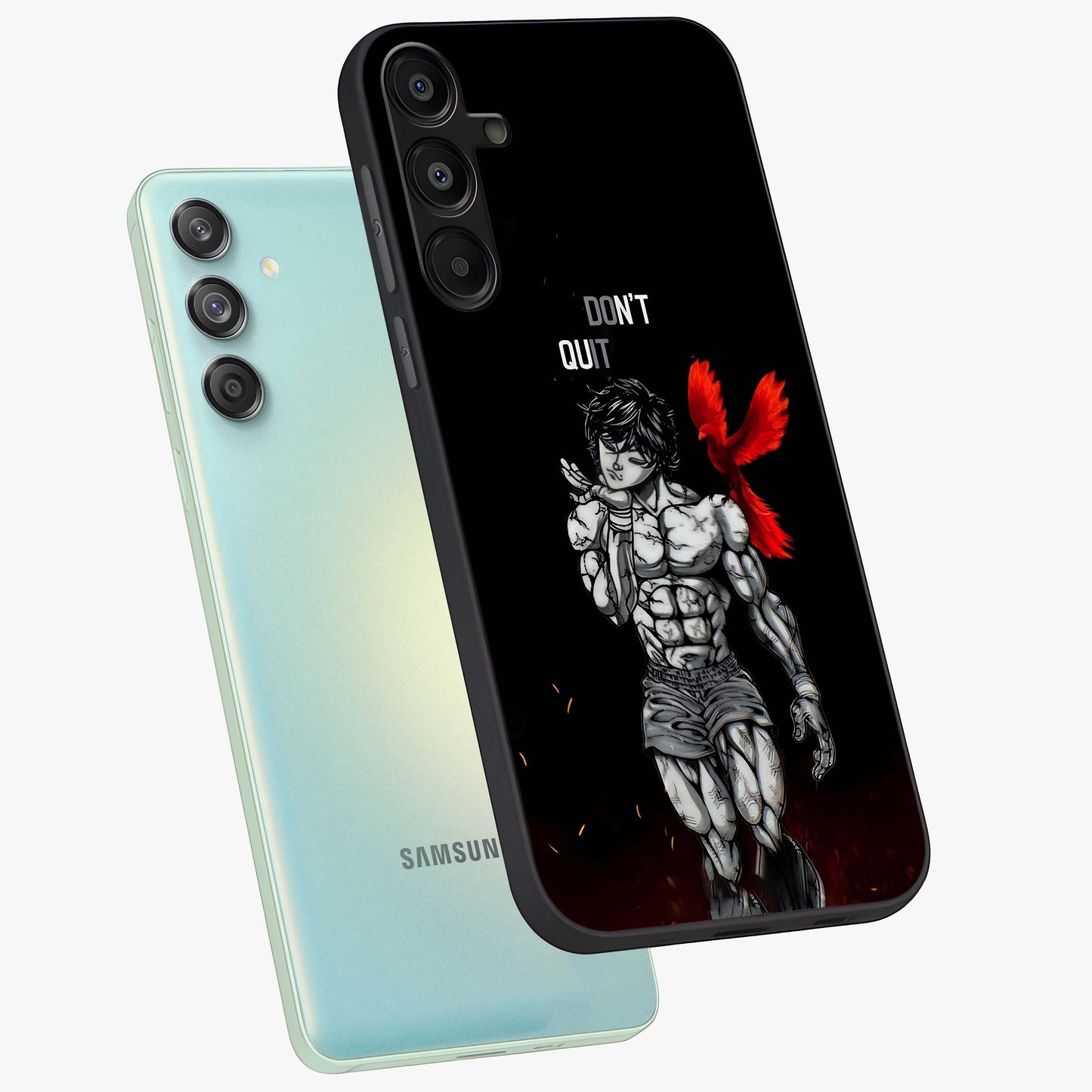 Rise Beyond Limits Glass Case displayed in angled mockup highlighting inspiring message design with modern aesthetic style.