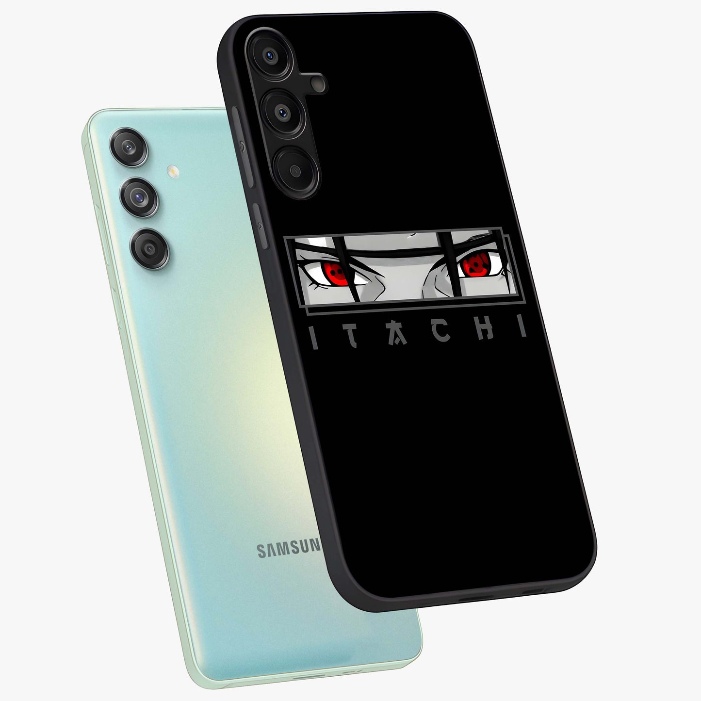 Scarlet Gaze Dominance Glass Case displayed in angled mockup highlighting intense visual design with bold scarlet aesthetic.