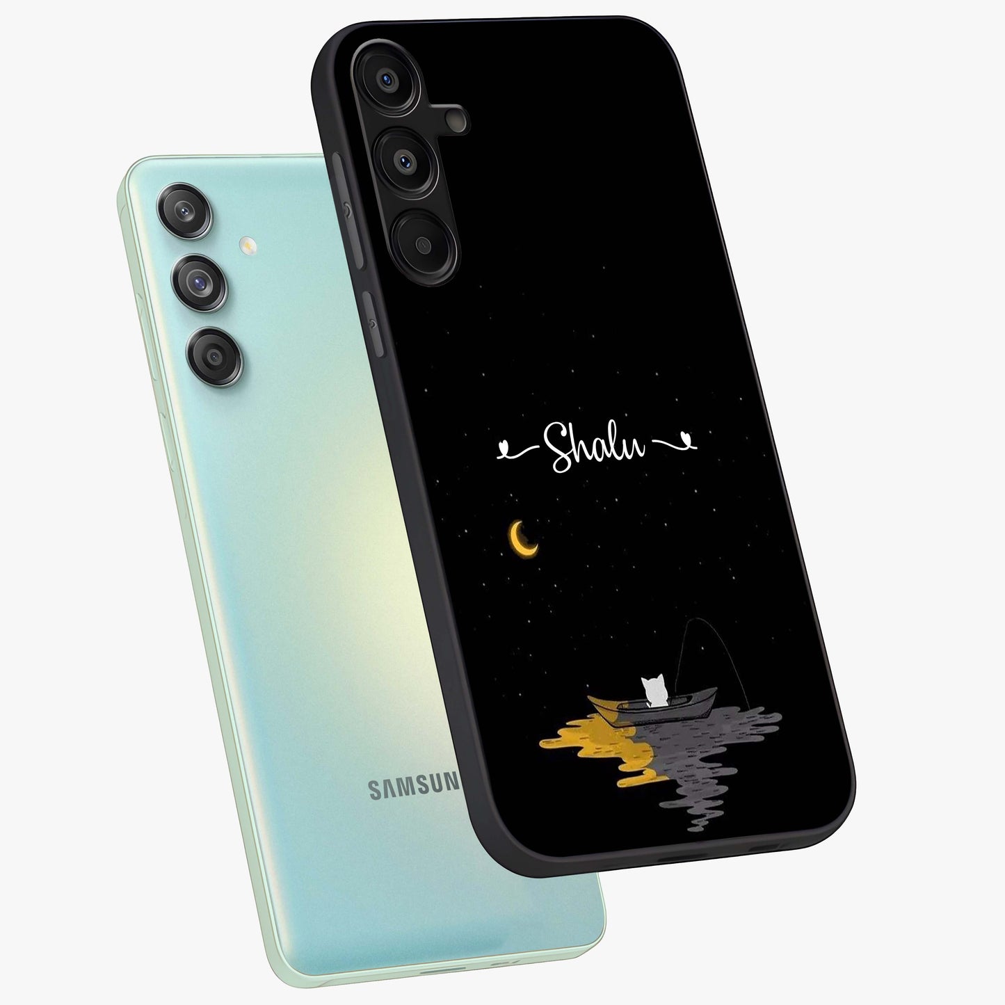 Silent Night Row Glass Case displayed in angled mockup highlighting peaceful evening design with dreamy night aesthetic.