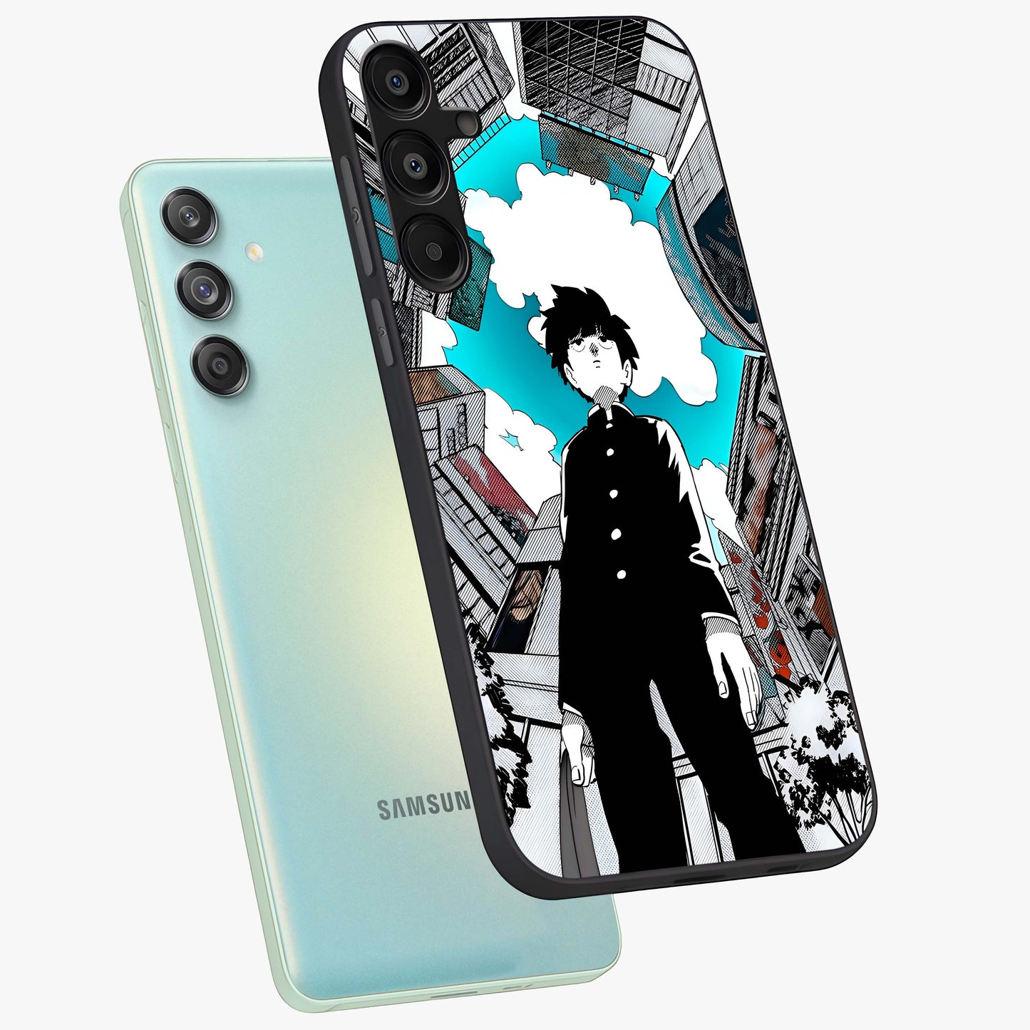 Silent Psychic Awakening Glass Case displayed in angled mockup highlighting spiritual awakening design with cosmic aesthetic.