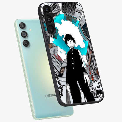 Silent Psychic Awakening Glass Case displayed in angled mockup highlighting spiritual awakening design with cosmic aesthetic.
