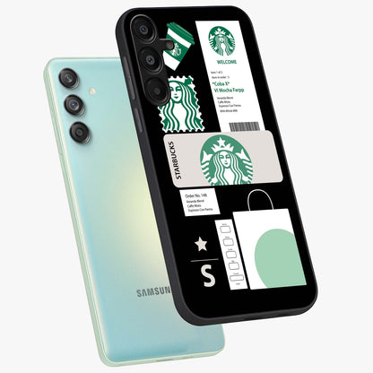 Starbucks Mocha Glass Case displayed in angled mockup highlighting stylish mocha themed design with cozy café aesthetic.