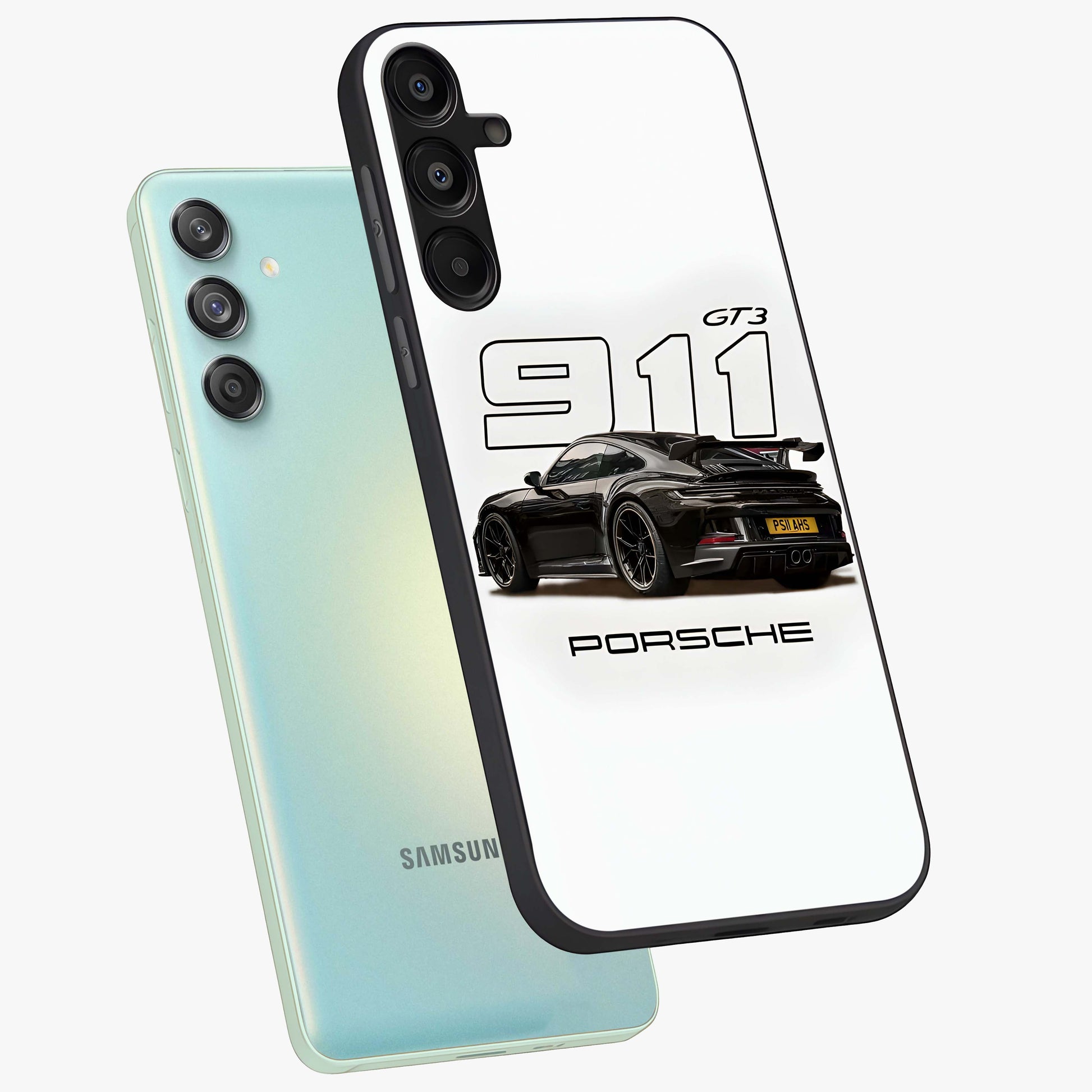 Turbo Legacy Icon Glass Case displayed in angled mockup highlighting dynamic automotive design with performance aesthetic.