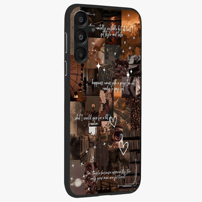 Bittersweet Aesthetic Chaos Glass Case upright view showcasing bold artistic chaos design with modern aesthetic style.
