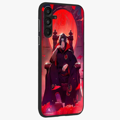 Blood Moon Sovereign Glass Case upright view showcasing powerful moon inspired artwork with cosmic aesthetic style.