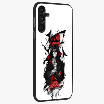 Itachi Limited Edition Naruto Anime Glass Case upright view showcasing intense anime artwork with powerful character theme.