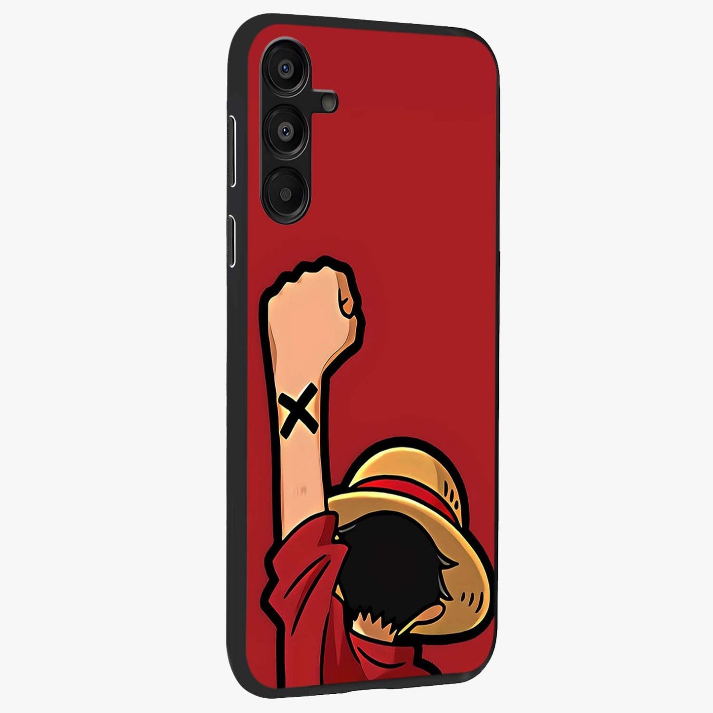 Luffy X Spirit Glass Case upright view showcasing striking anime artwork with adventurous character theme.