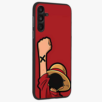 Luffy X Spirit Glass Case upright view showcasing striking anime artwork with adventurous character theme.