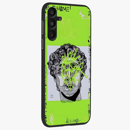 Neo Graffiti Rebellion Glass Case upright view showcasing colorful graffiti artwork with bold modern street style.