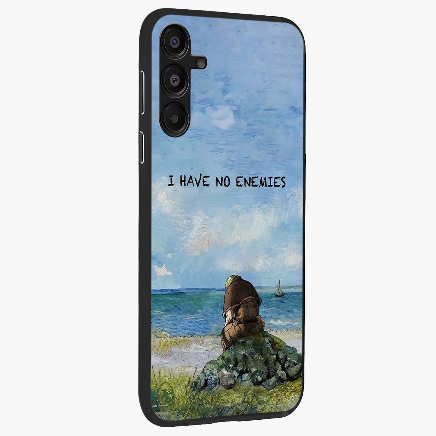 Peace Beyond War Glass Case upright view showcasing powerful peace symbol artwork with inspirational theme.