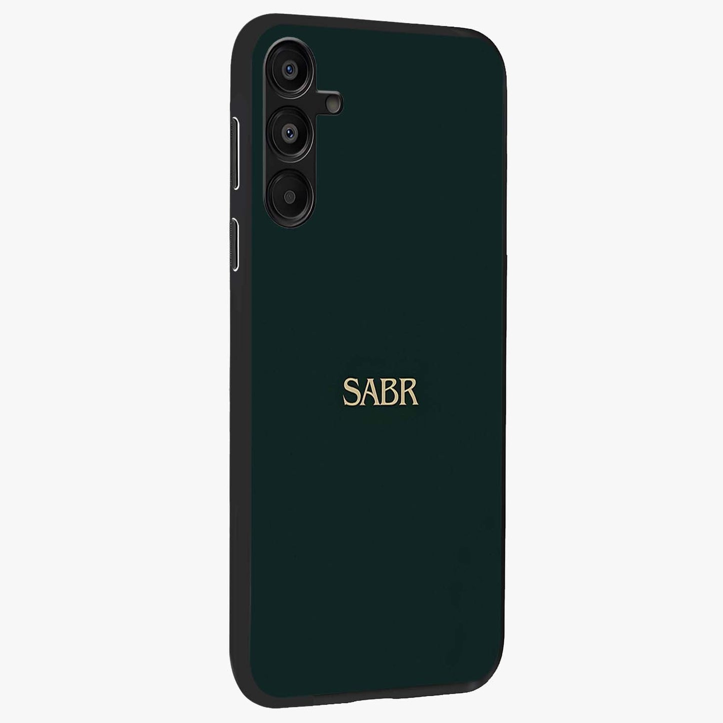 Sabr Minimal Patience Glass Case upright view showcasing calm minimalist artwork with motivational patience theme.