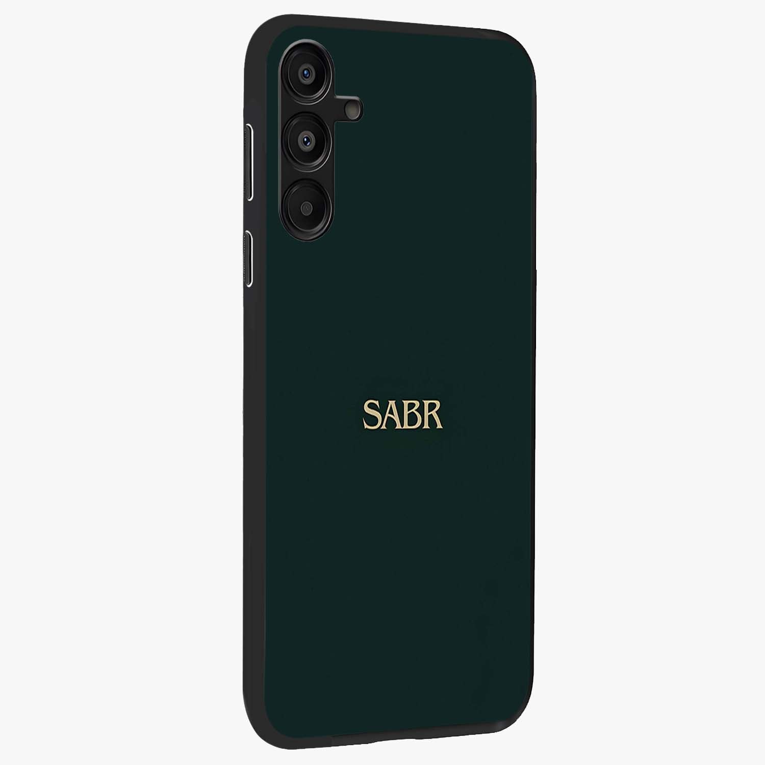 Sabr Minimal Patience Glass Case upright view showcasing calm minimalist artwork with motivational patience theme.