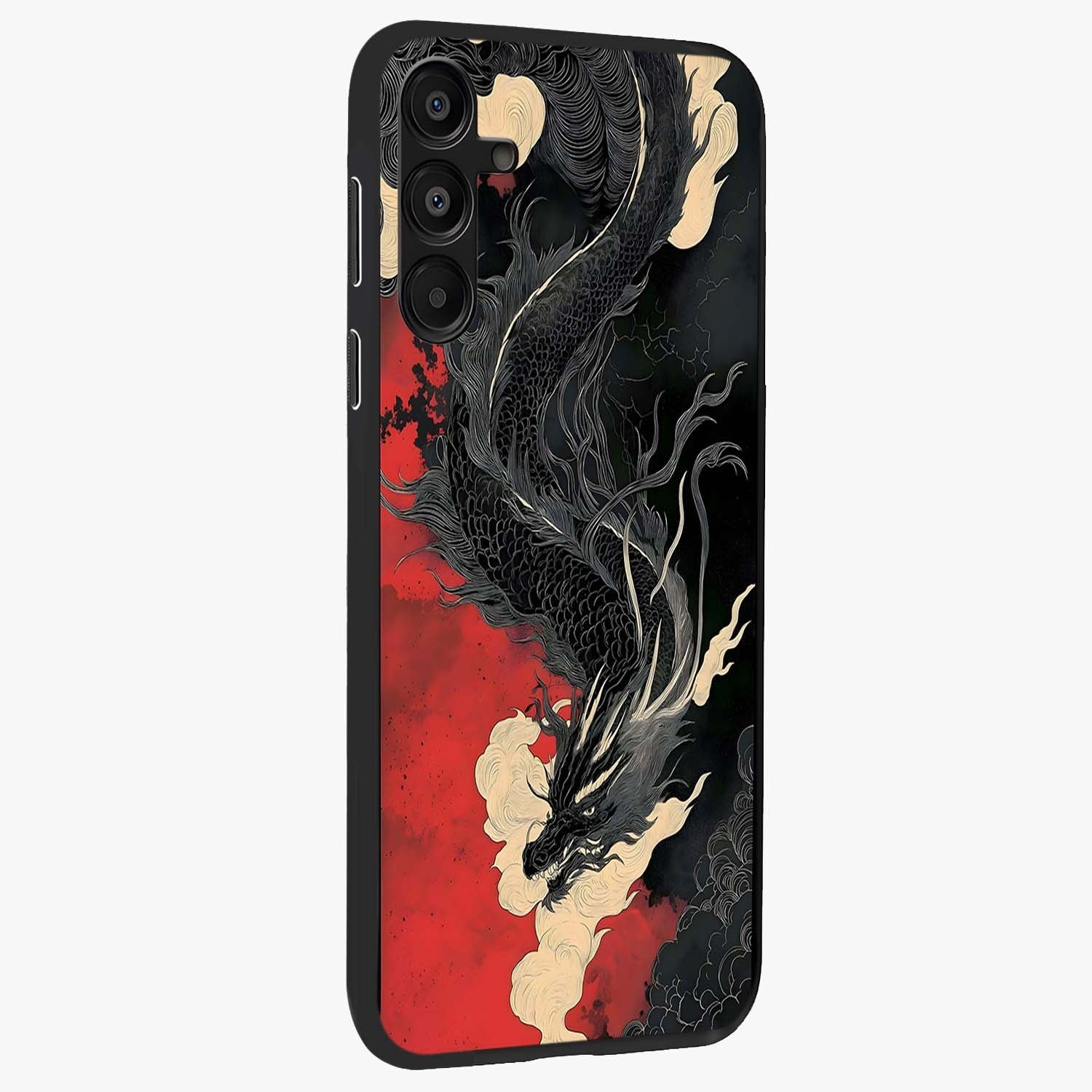 Shadow Dragon Fury Glass Case upright view showcasing intense dragon artwork with dramatic shadow theme.