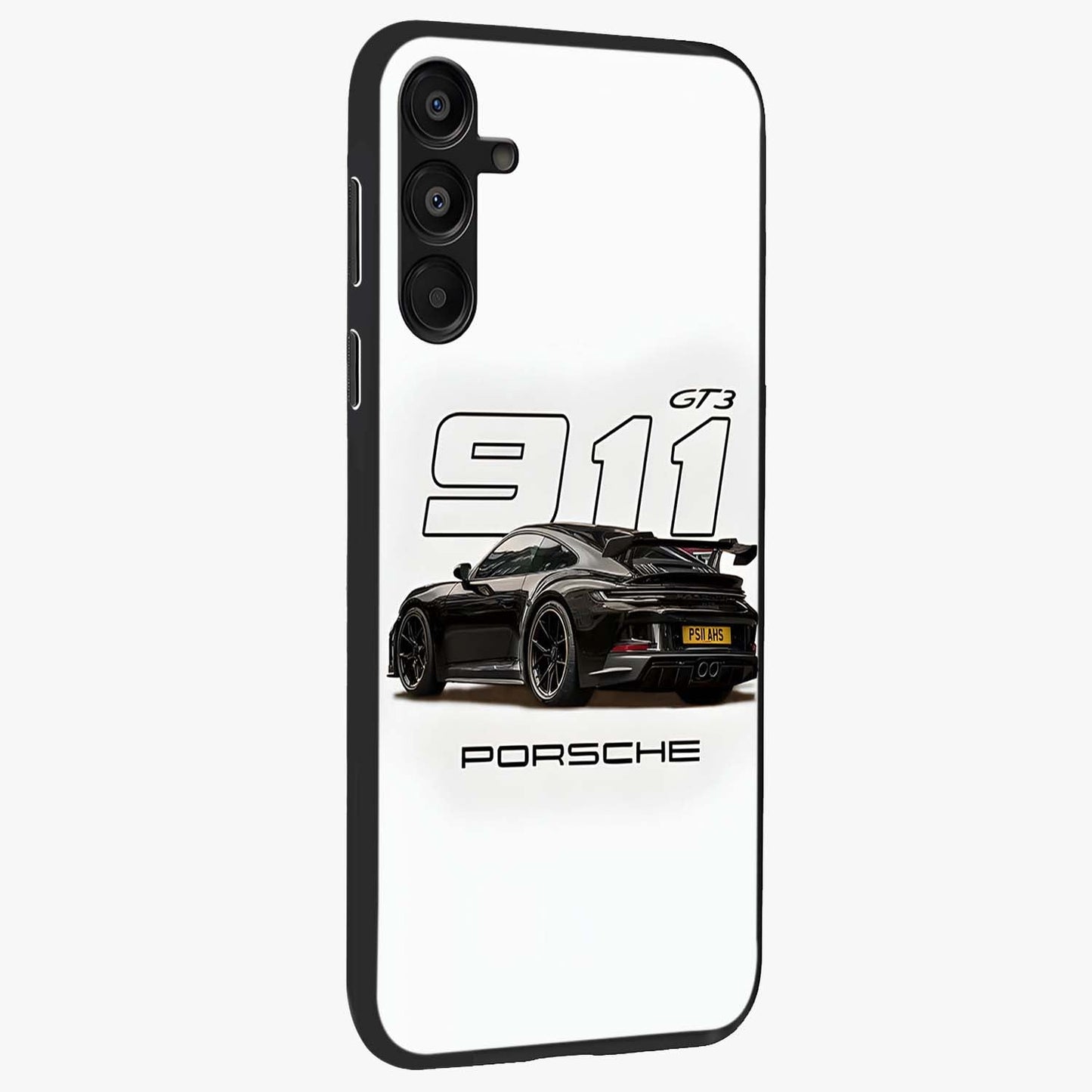 Turbo Legacy Icon Glass Case upright view showcasing bold racing inspired artwork with classic car theme.