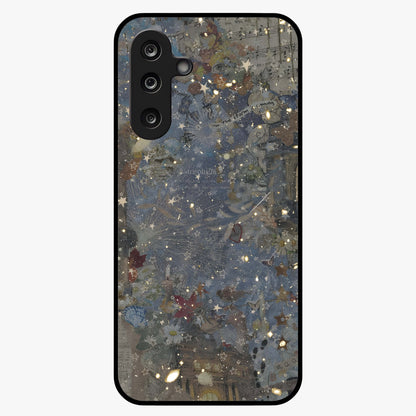 Aesthetic Astrolophia Glass Case showing flat back view with dreamy aesthetic design and glossy glass finish.