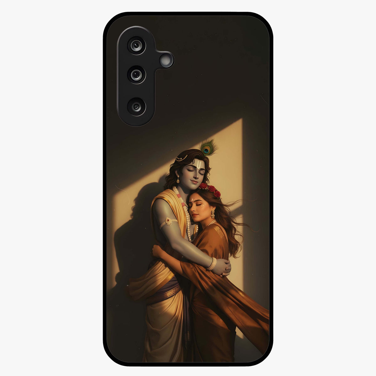 Divine Eternal Love Glass Case showing flat back view with spiritual love themed artwork and glossy glass finish.