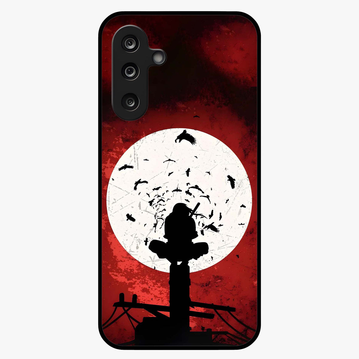 Itachi Limited Edition Naruto Anime Glass Case showing flat back view with iconic anime character artwork and glossy glass finish.