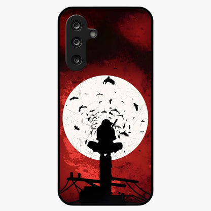 Itachi Limited Edition Naruto Anime Glass Case showing flat back view with iconic anime character artwork and glossy glass finish.
