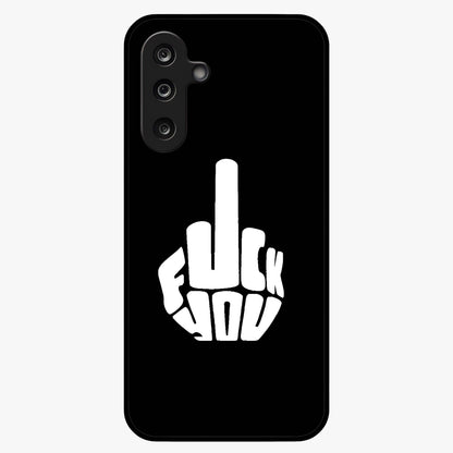 Rebel Mode On Glass Case showing flat back view with bold rebellious typography artwork and glossy glass finish.