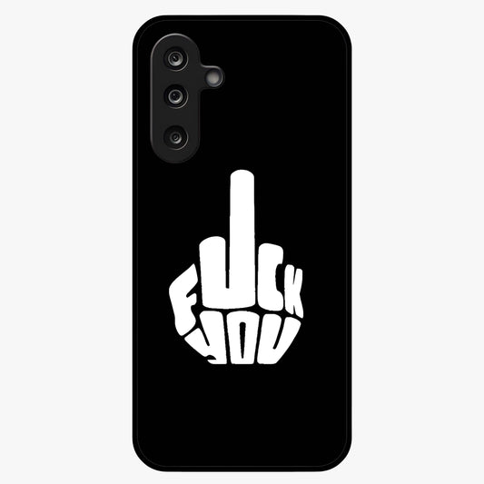 Rebel Mode On Glass Case showing flat back view with bold rebellious typography artwork and glossy glass finish.