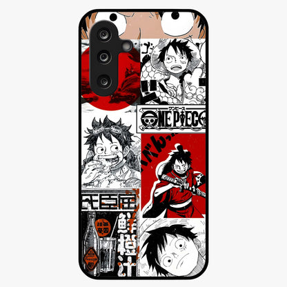 Strawhat Chaos Panels Glass Case showing flat back view with anime inspired chaos panel artwork and glossy glass finish.