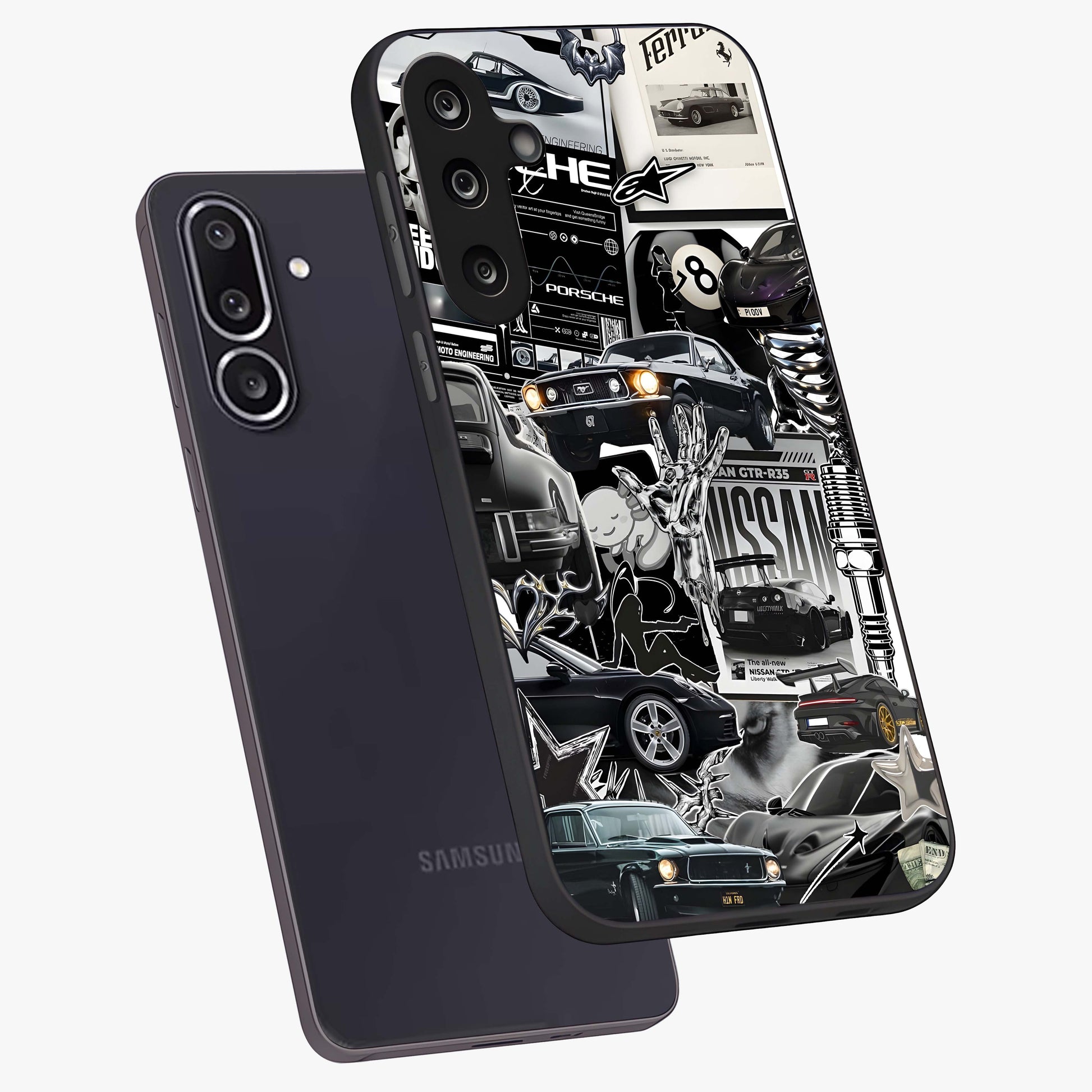Aesthetic Dark Love Glass Case displayed in angled mockup highlighting moody aesthetic design and bold love theme.