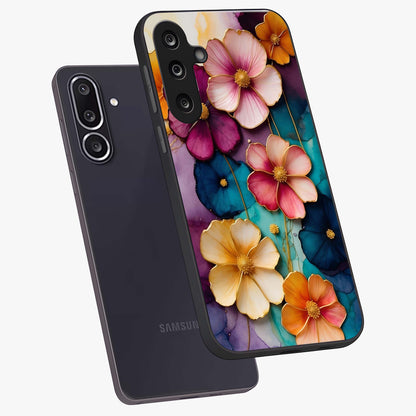 Artlyn Grace Flower Pattern Glass Case displayed in angled mockup highlighting delicate flower pattern design and smooth glass surface.