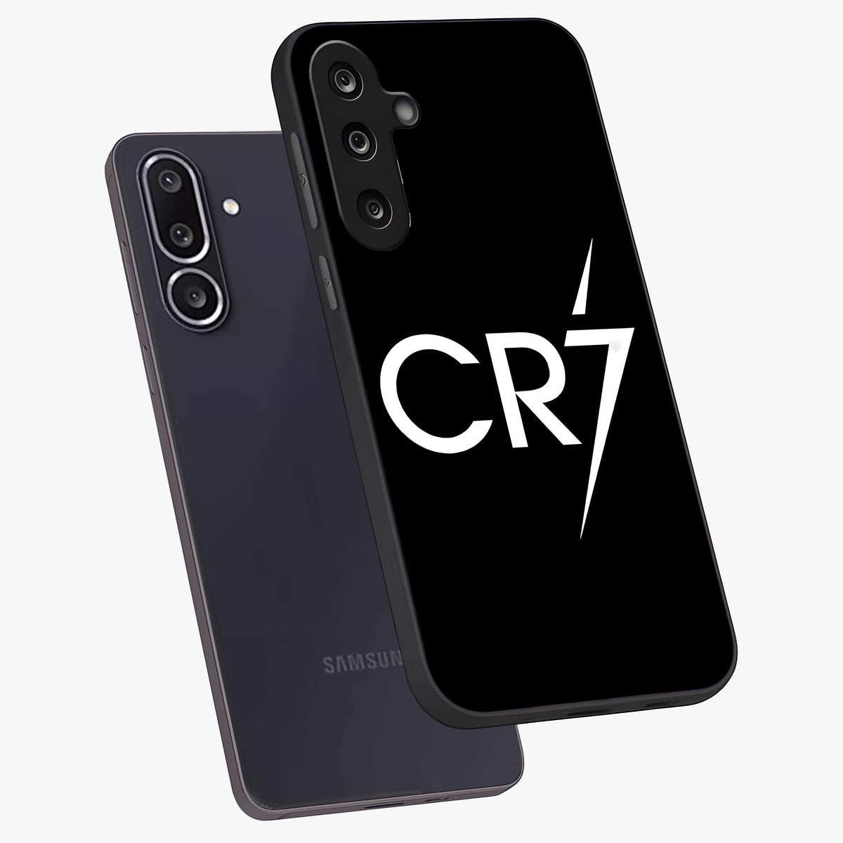 Cr7 Elite Strike Glass Case displayed in angled mockup highlighting powerful sports graphic with bold athletic theme.