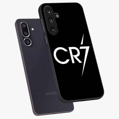 Cr7 Elite Strike Glass Case displayed in angled mockup highlighting powerful sports graphic with bold athletic theme.