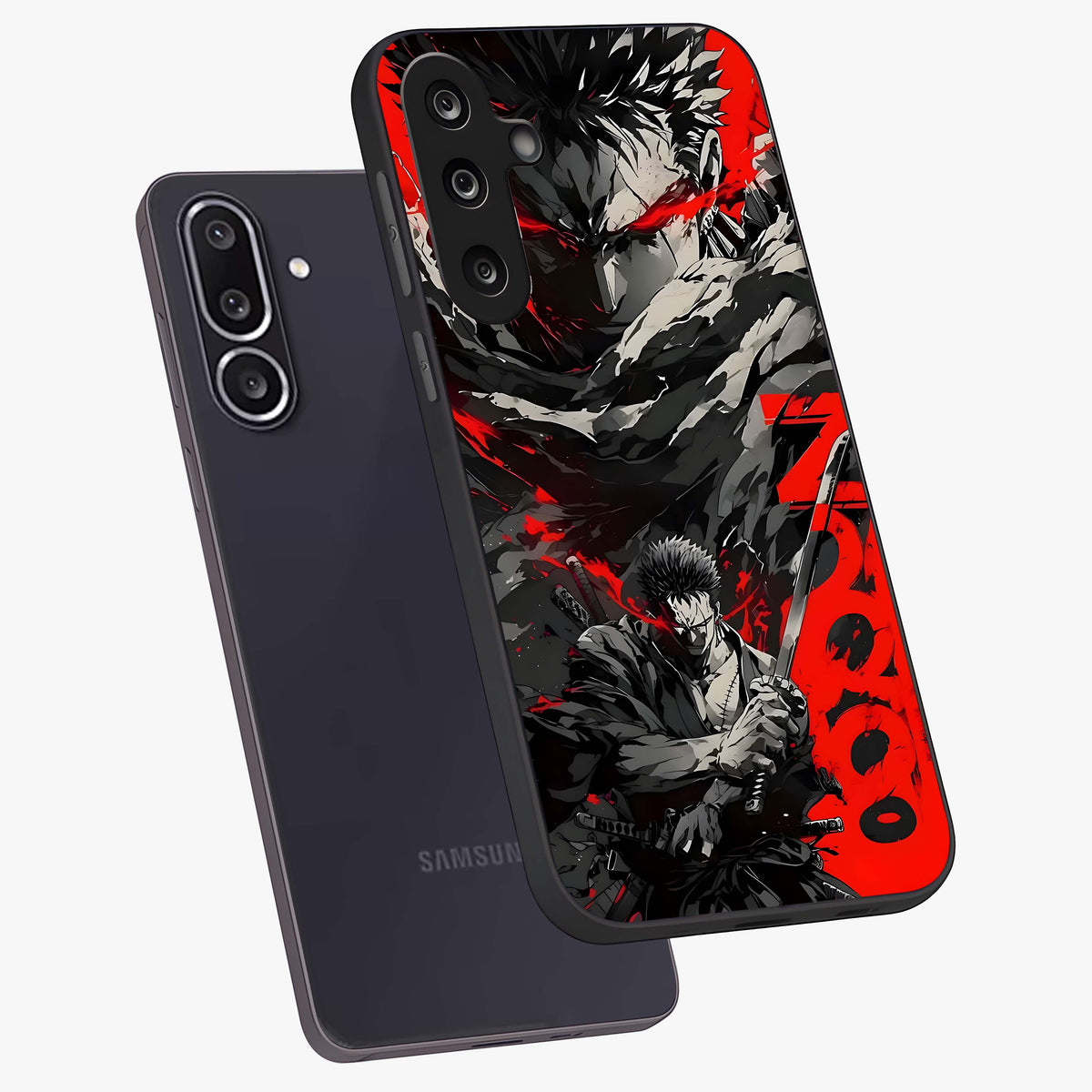 Demon Sword Resolve Glass Case displayed in angled mockup highlighting powerful demon sword illustration with dark fantasy aesthetic.