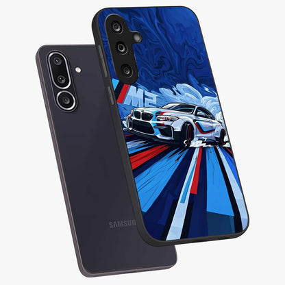 Drift Power Rush Glass Case displayed in angled mockup highlighting powerful drift car design with sporty aesthetic style.